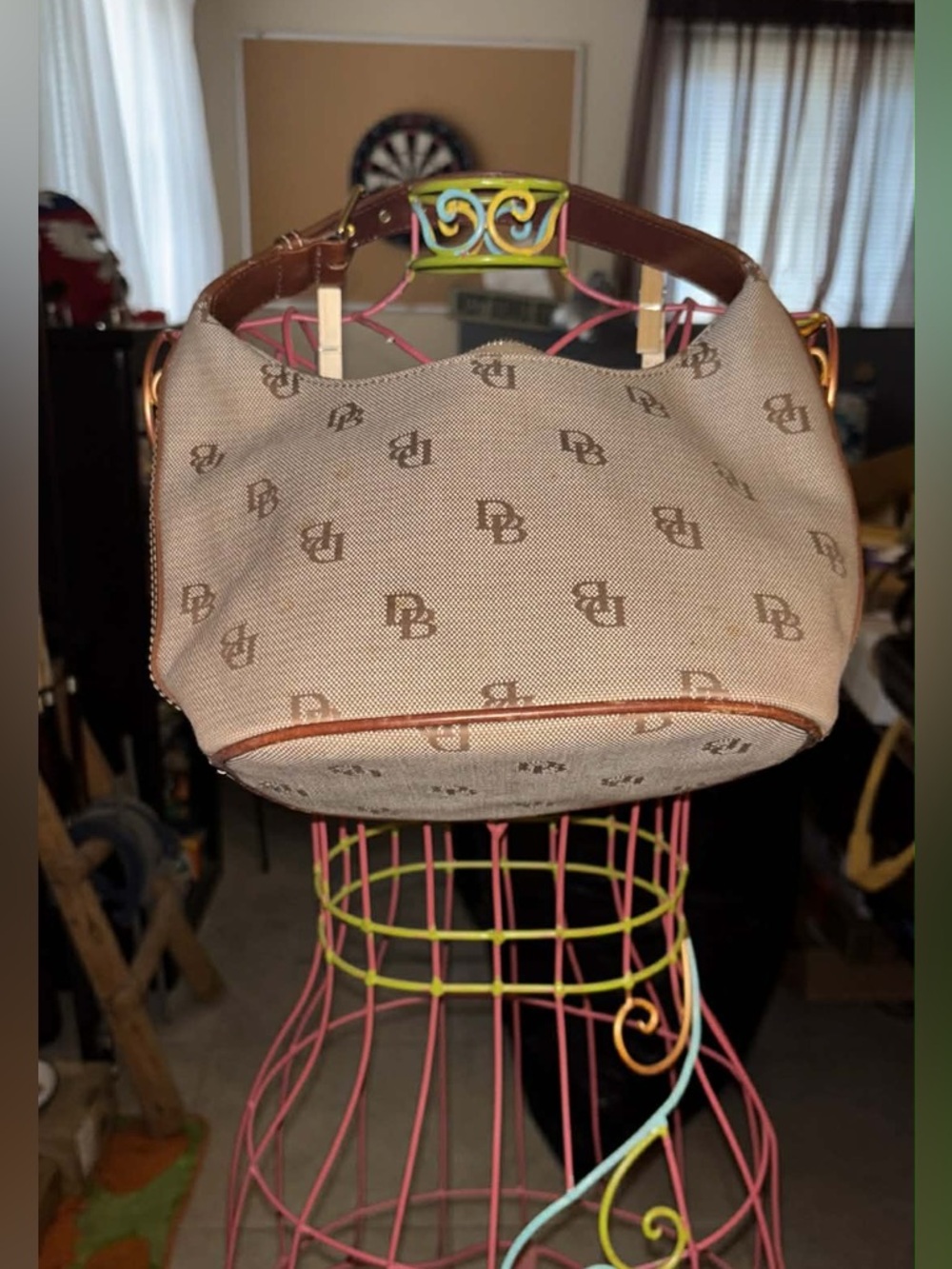 Dooney & Bourke Tan Logo Hobo Shoulder Bag